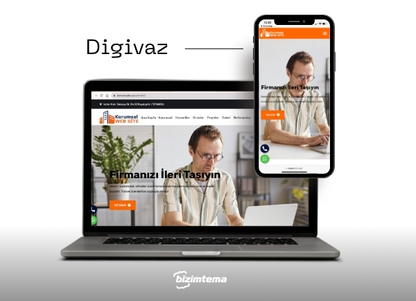 Hazır Kurumsal Web Sitesi Digivaz